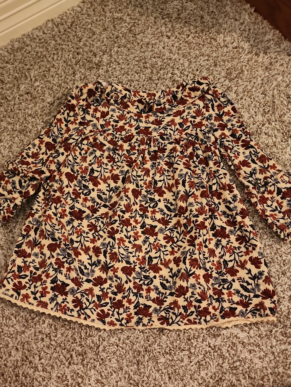 Happily Grey Kids Floral Velour Toddler Dress, Size 3T, Pre-owned But EUC